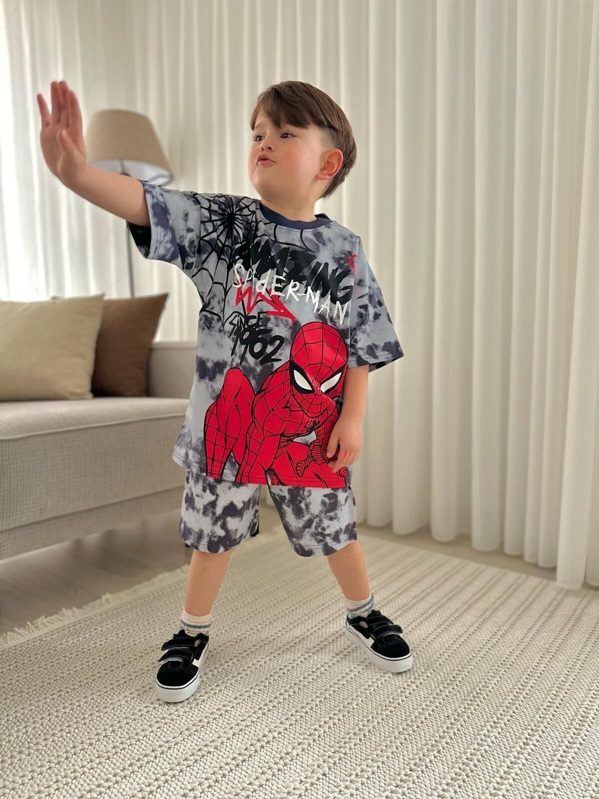 Spidermen Tam Pamuk Çocuk Takım