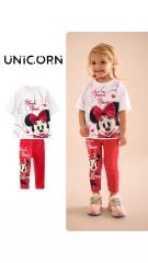 Minnie Mause Taytlı Kız Çocuk Takım