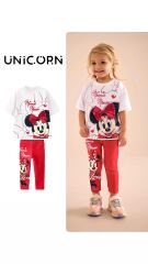 Minnie Mause Taytlı Kız Çocuk Takım