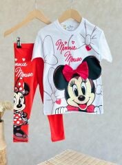Minnie Mause Taytlı Kız Çocuk Takım