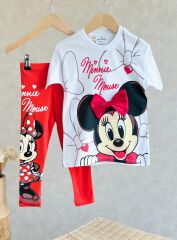 Minnie Mause Taytlı Kız Çocuk Takım