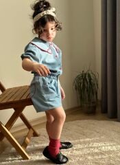 Kalp Detay İkili Kız Çocuk Takım