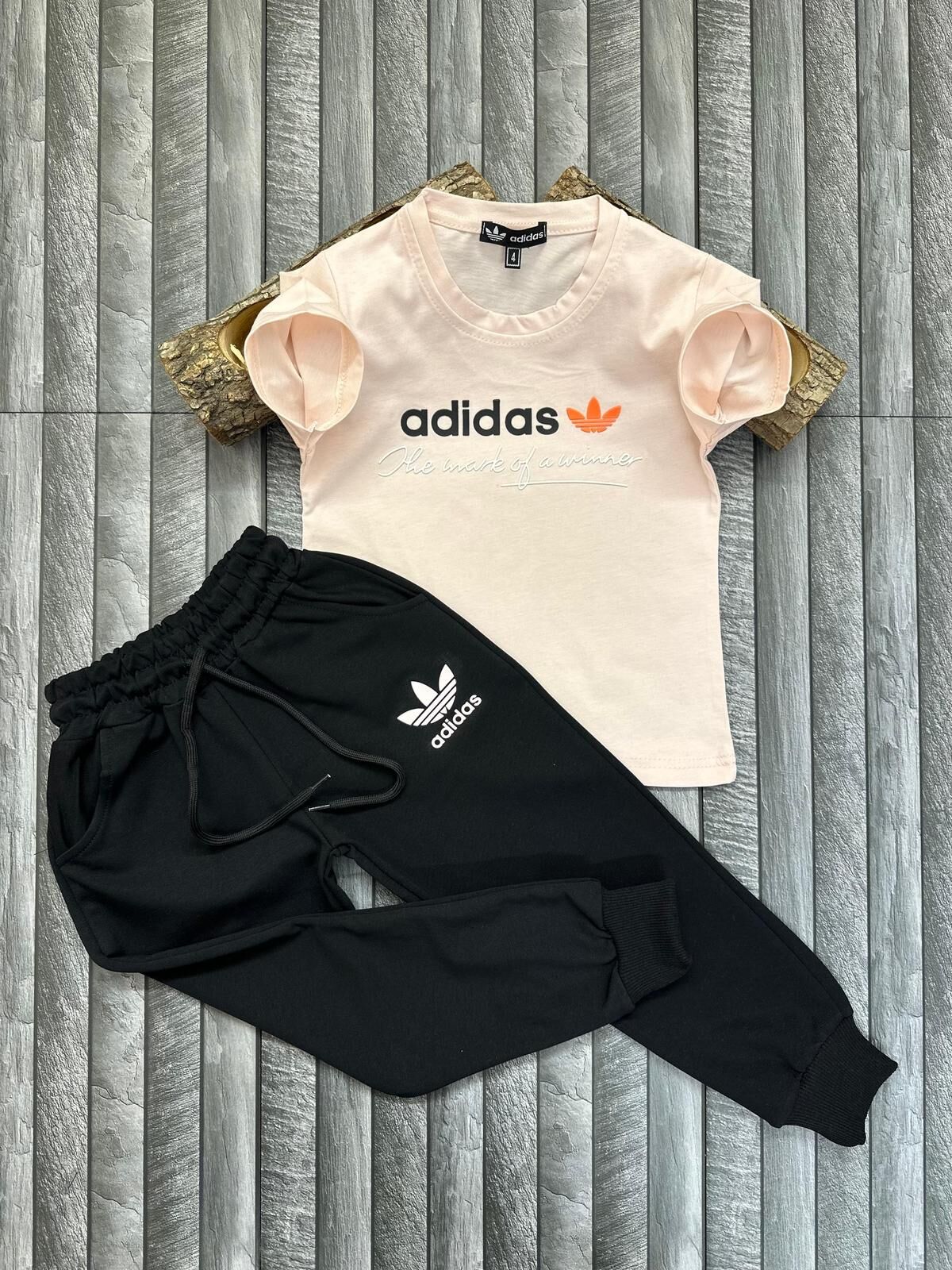 Adidas Kabartma Baskı Kız Çocuk Takım