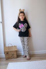 Mickey Mouse Leopar Tam Pamuk Çocuk Takım