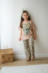 Mickey Mouse Leopar Tam Pamuk Çocuk Takım