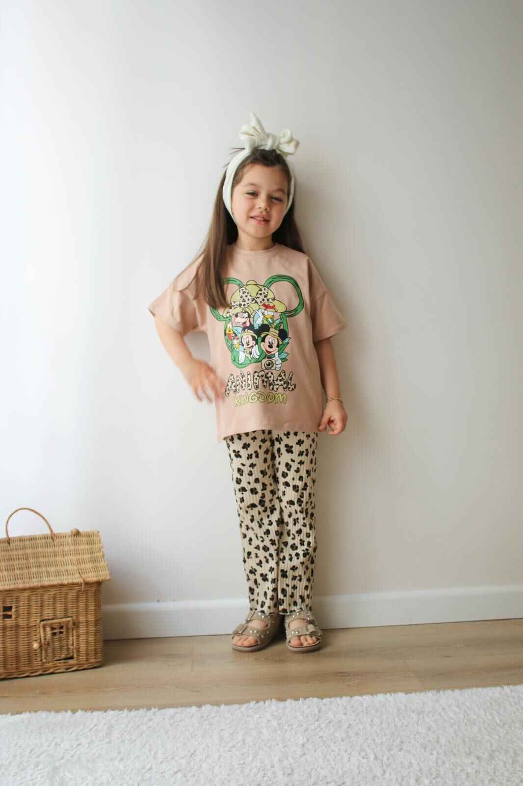 Mickey Mouse Leopar Tam Pamuk Çocuk Takım