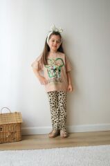 Mickey Mouse Leopar Tam Pamuk Çocuk Takım