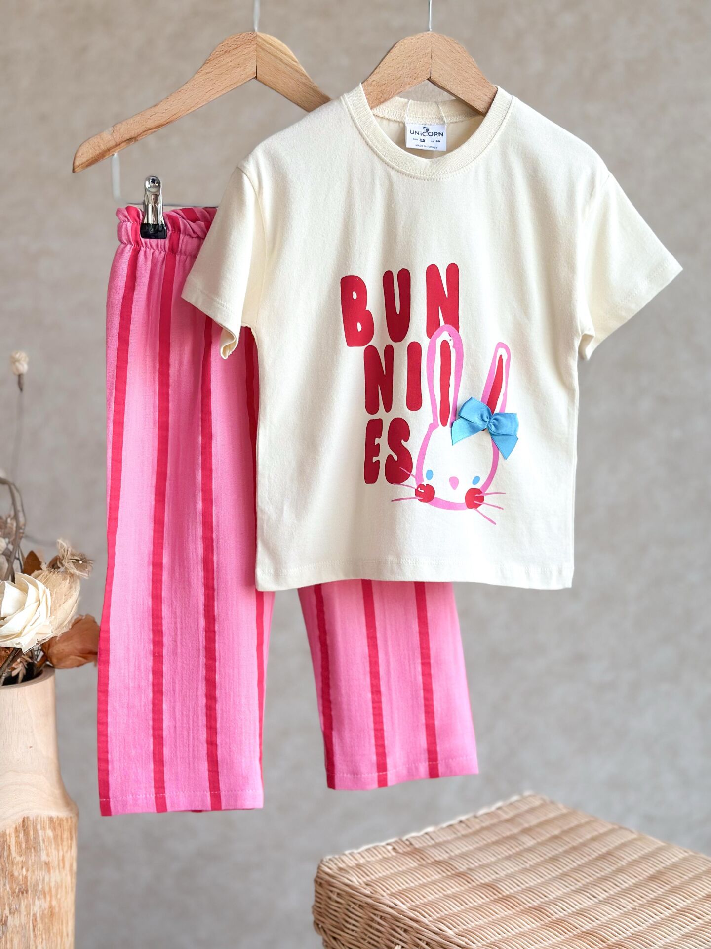 Bunnies Tam Pamuk Dokuma Pantalonlu Takım