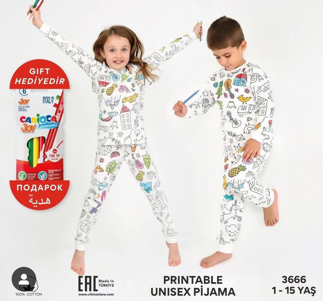 Boyanabilir antibakteriyel pijama takımı