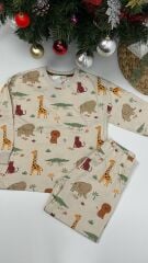 Yeni Sezon Tam Pamuk Animal Unisex Pijama Takımı