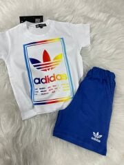Adidas İthal Unisex Çocuk Takım [şort Mavi]