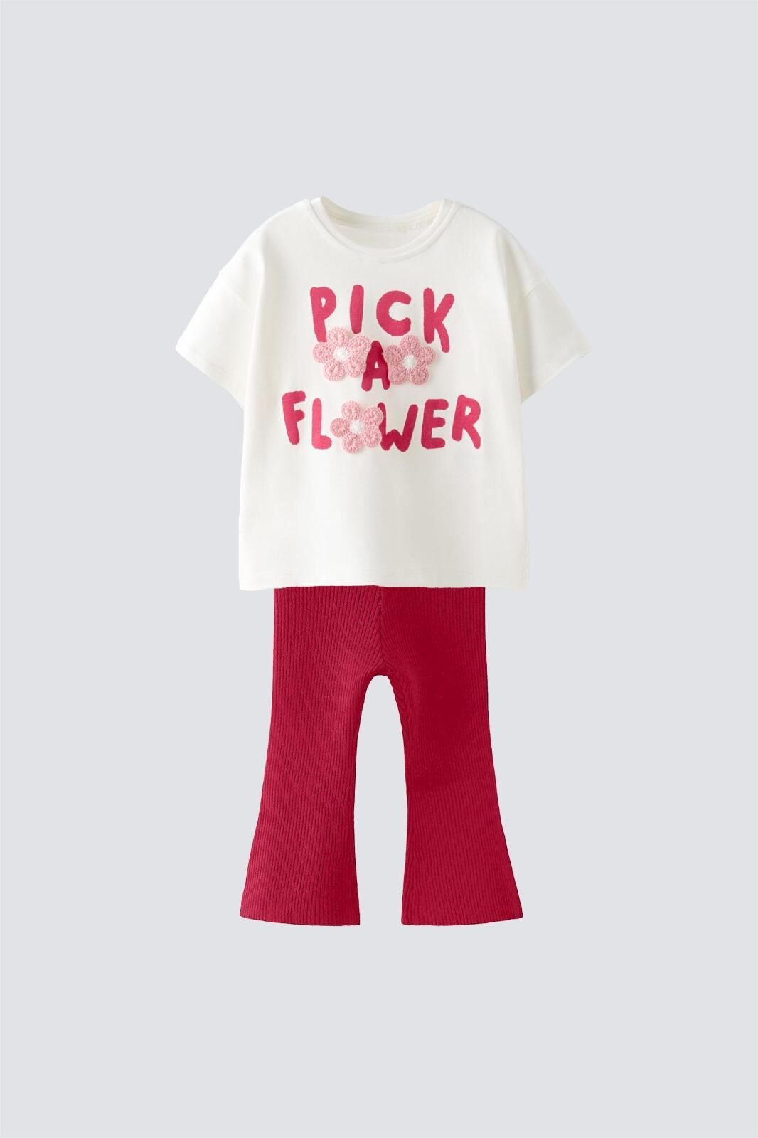 Flowers Pembe Kız Çocuk Takım