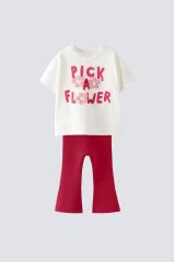 Flowers Pembe Kız Çocuk Takım