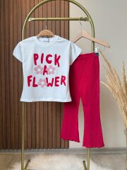 Flowers Pembe Kız Çocuk Takım