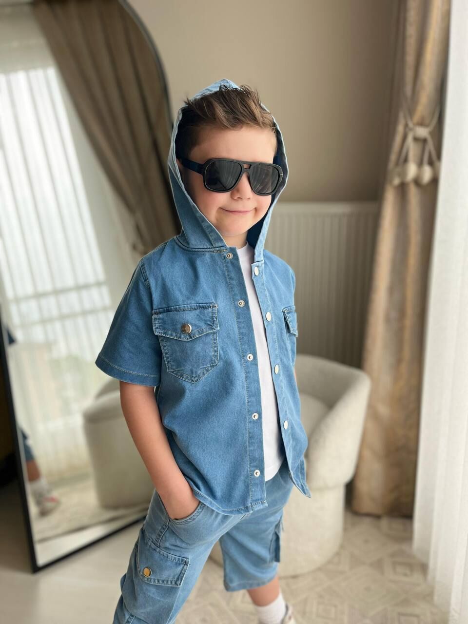 3'LÜ Yumuşak Jeans Takım