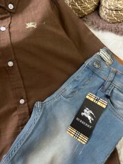Burberry Keten Gömlekli Takım