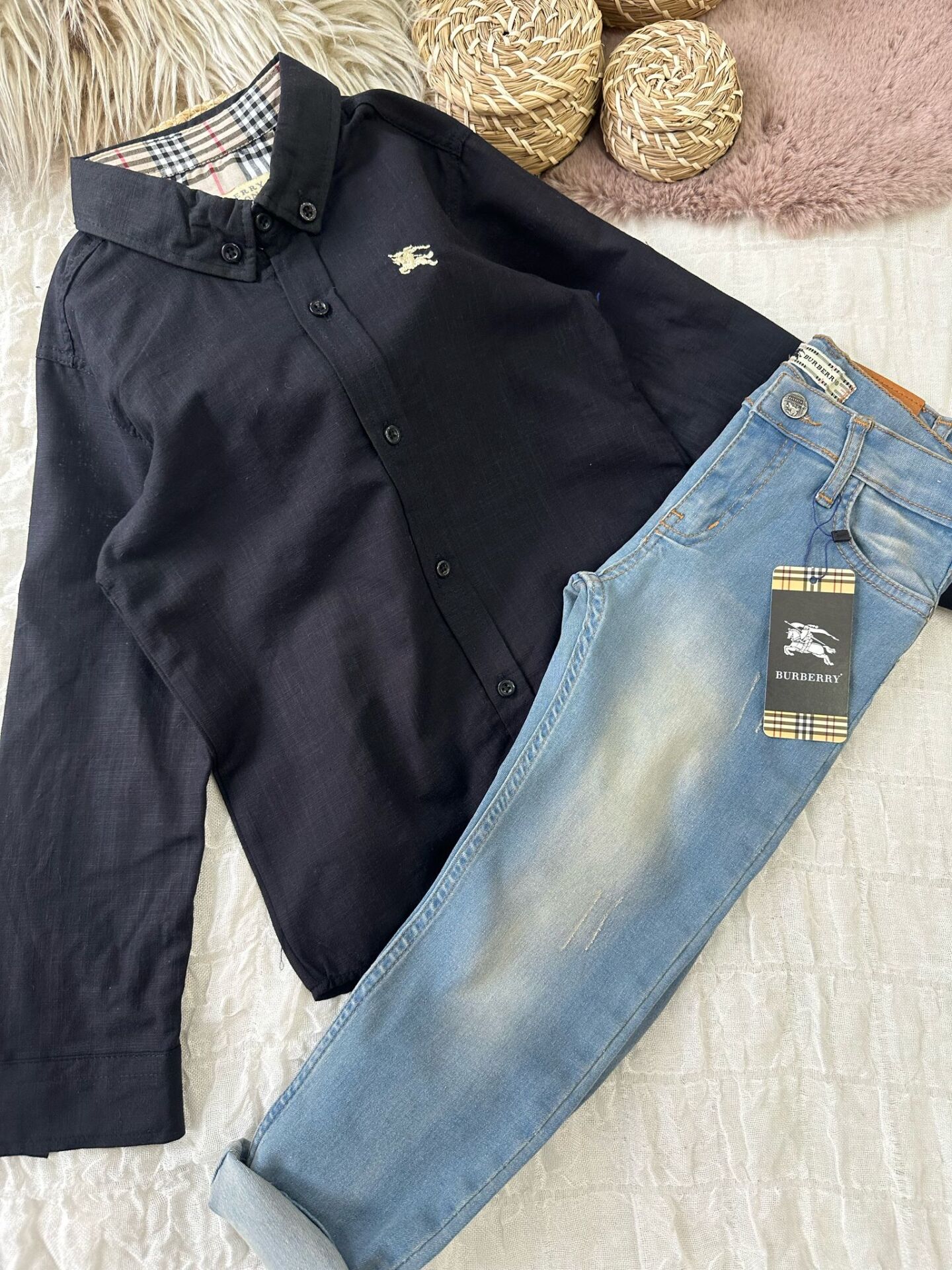 Burberry Keten Gömlekli Takım