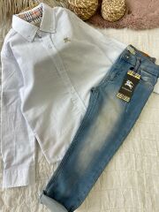Burberry Keten Gömlekli Takım
