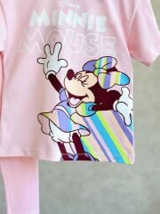 Minnie Mause Gökkuşağı Taytlı Kız Çocuk Takım