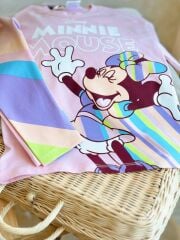 Minnie Mause Gökkuşağı Taytlı Kız Çocuk Takım