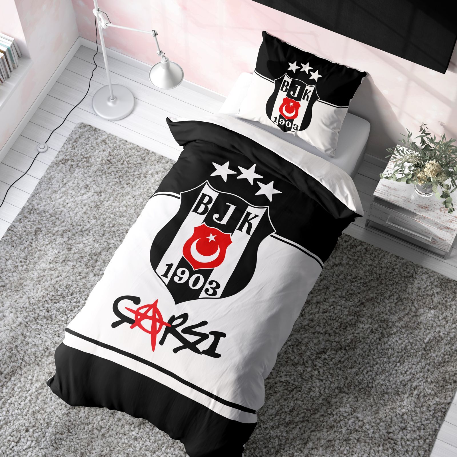 Beşiktaş Ranforce Tam Pamuk Nevresim Takımı