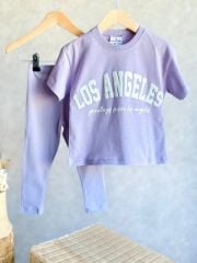 Los Angeles Lila Taytlı Kız Çocuk Takım