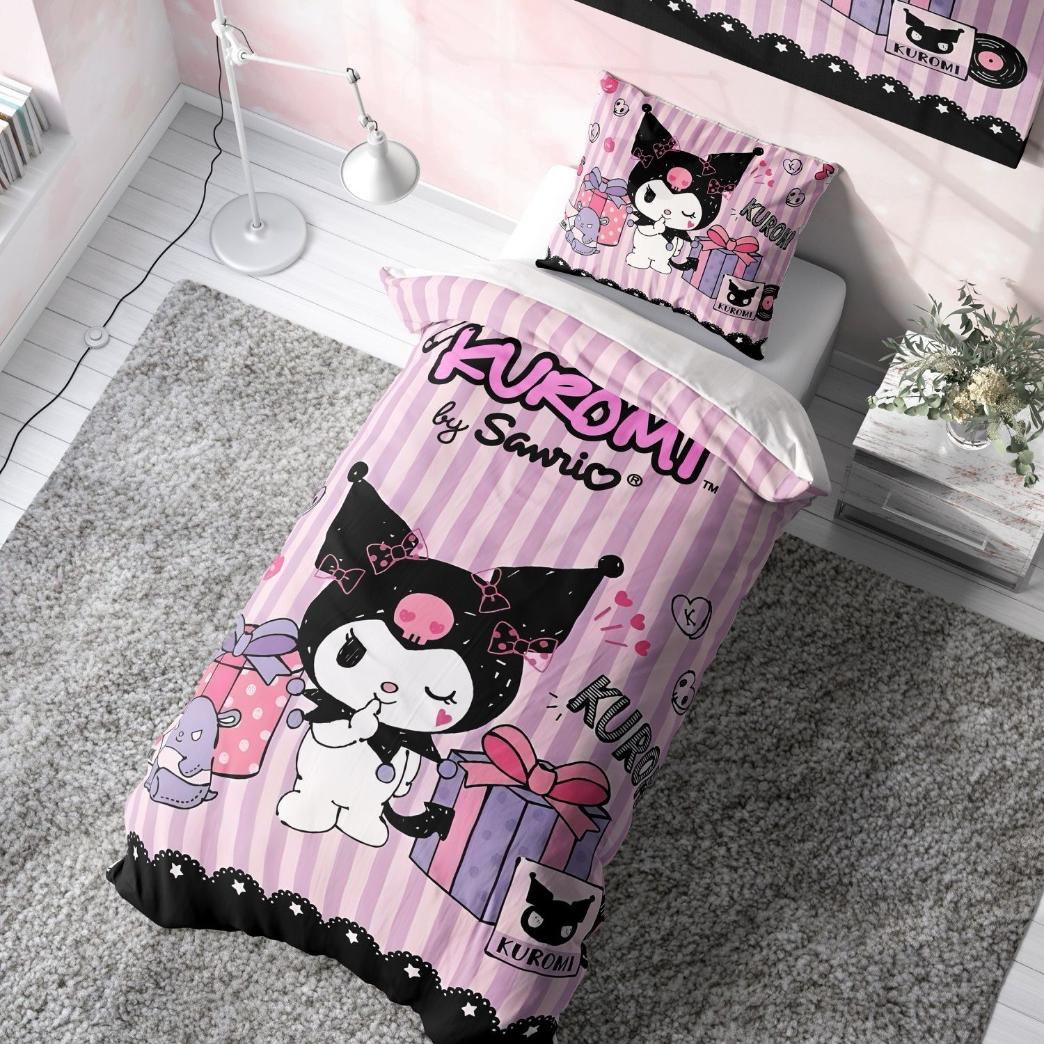 Kuromi Ranforce Tam Pamuk Nevresim Takımı