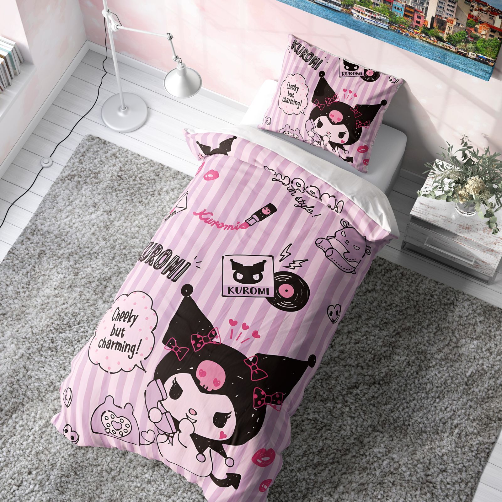 Kuromi Ranforce Tam Pamuk Nevresim Takımı