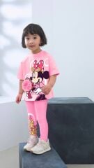 Minnie Mause Pembe Ponponlu Kız Çocuk Takım
