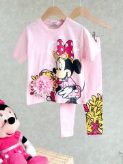 Minnie Mause Pembe Ponponlu Kız Çocuk Takım