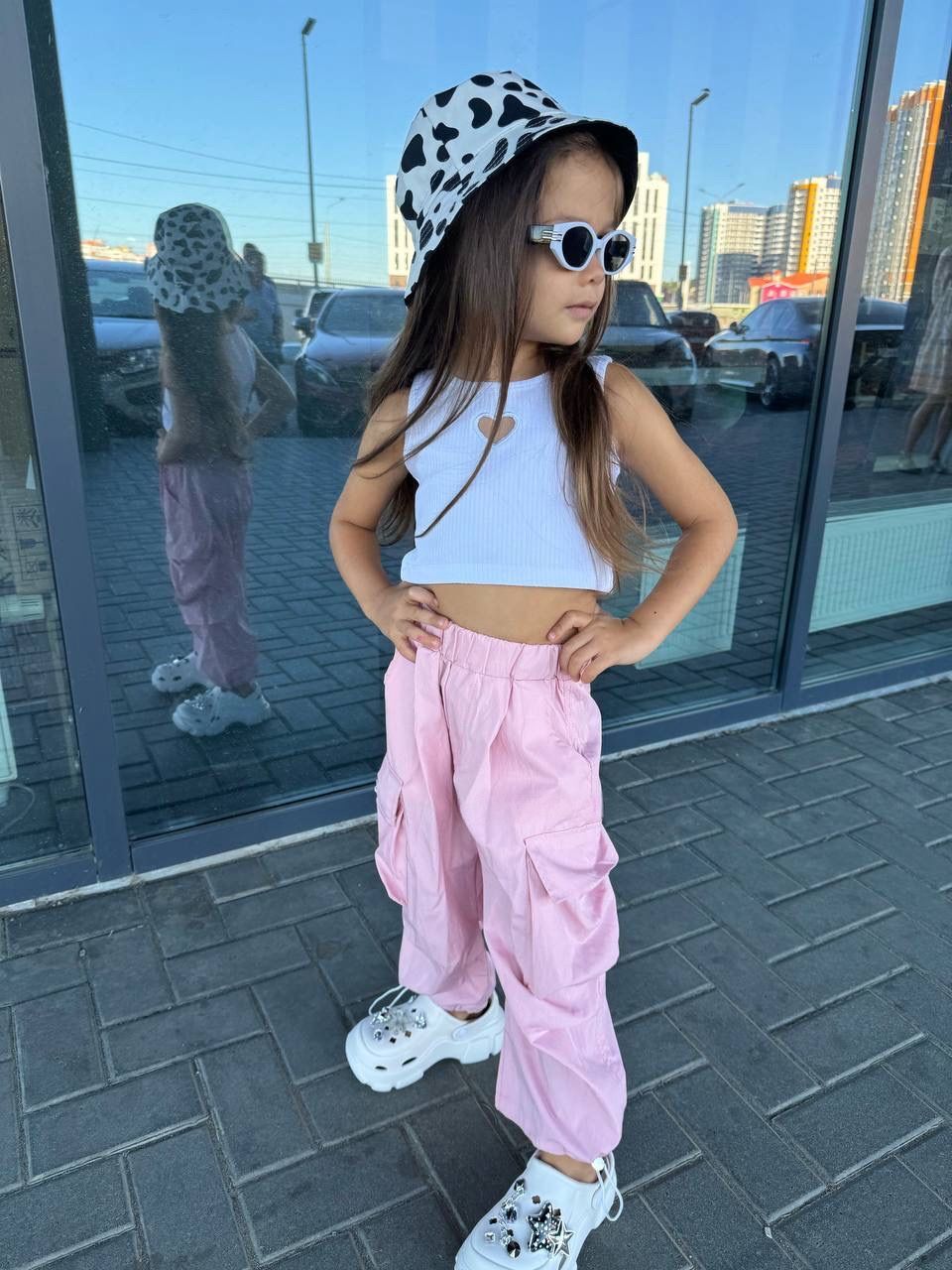 Laci'el Paris Kalp Crop Paraşüt Pantalon Takım