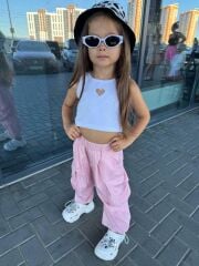 Laci'el Paris Kalp Crop Paraşüt Pantalon Takım