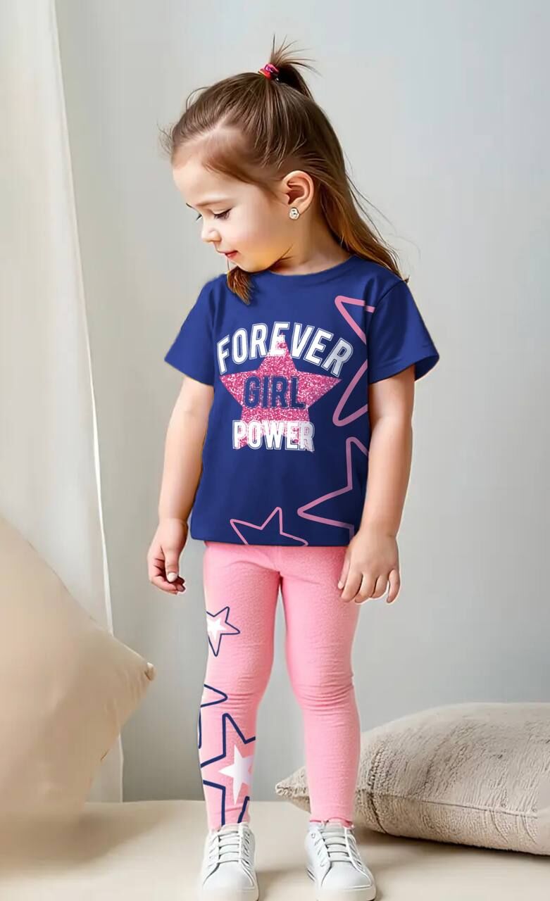 Forevers Gırls Parıltılı Taytlı Kız Çocuk Takım
