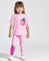 Peppa Çilek Detay Taytlı Kız Çocuk Takım