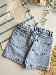 Orj Penye Kumaş Tshirt jeans Şort [ bel ayarlama lastikli ]