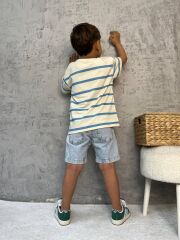 Orj Penye Kumaş Tshirt jeans Şort [ bel ayarlama lastikli ]