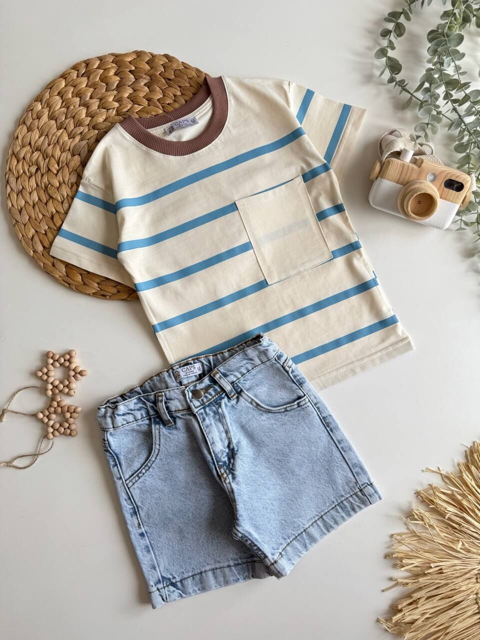 Orj Penye Kumaş Tshirt jeans Şort [ bel ayarlama lastikli ]