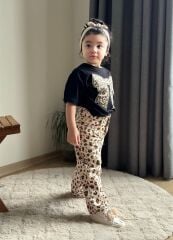 Leopar Denim Kız Çocuk Takım