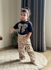 Leopar Denim Kız Çocuk Takım