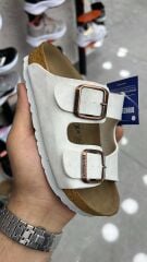 BIRKENSTOCK Arizona Süet Terlik – Beyaz (Unisex)