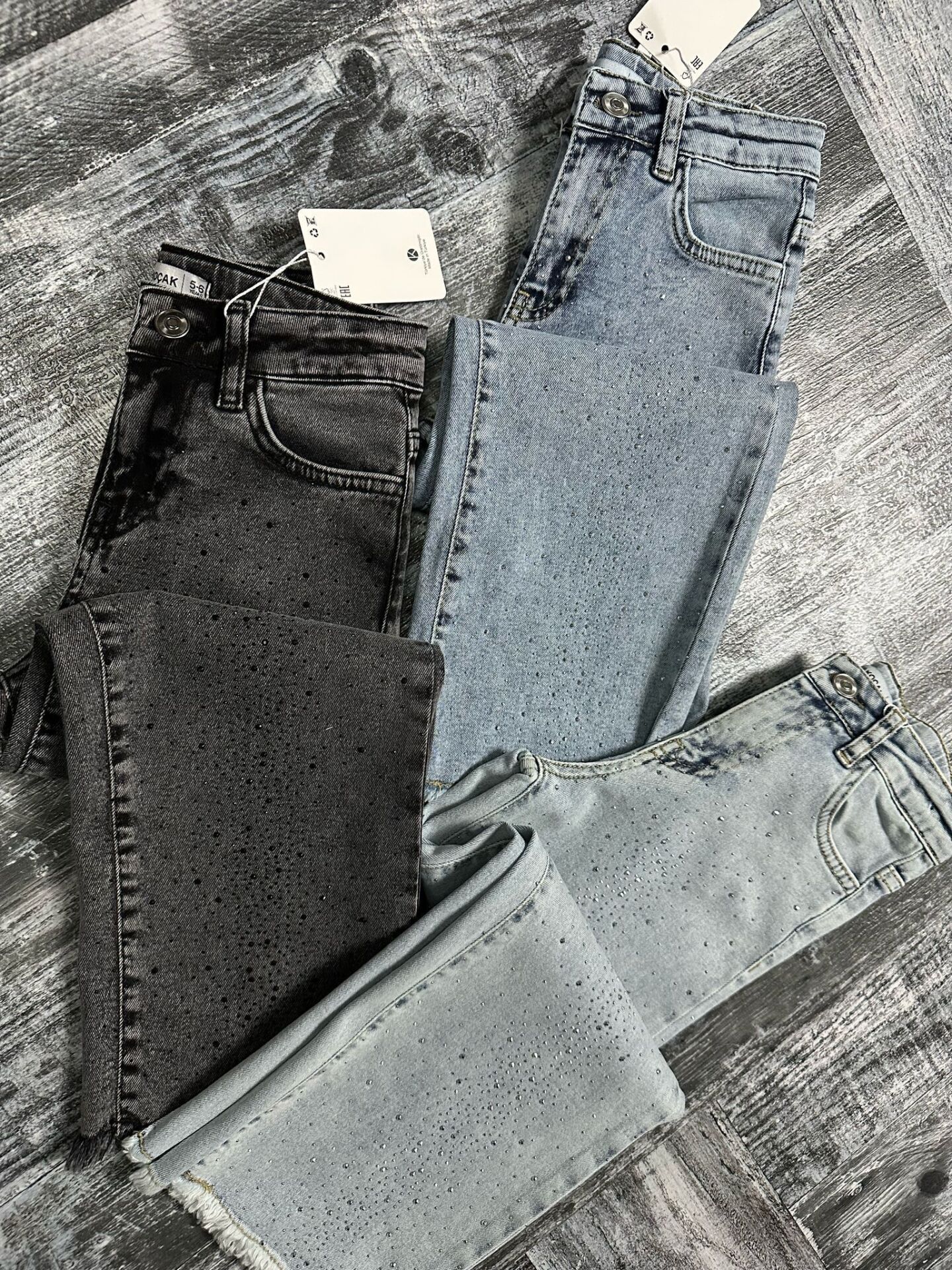 Işıltılı jeans Pantalon