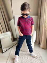 Lacoste Yaka Gabardin Pantalon Takım ( bel ayarlama lastikli )
