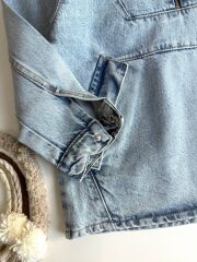 Zra Kapşonlu Fermuarlı Denim Sweatshirt