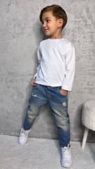 Zra Erkek Çocuk Jeans ( Bel Ayarlama Lastikli )