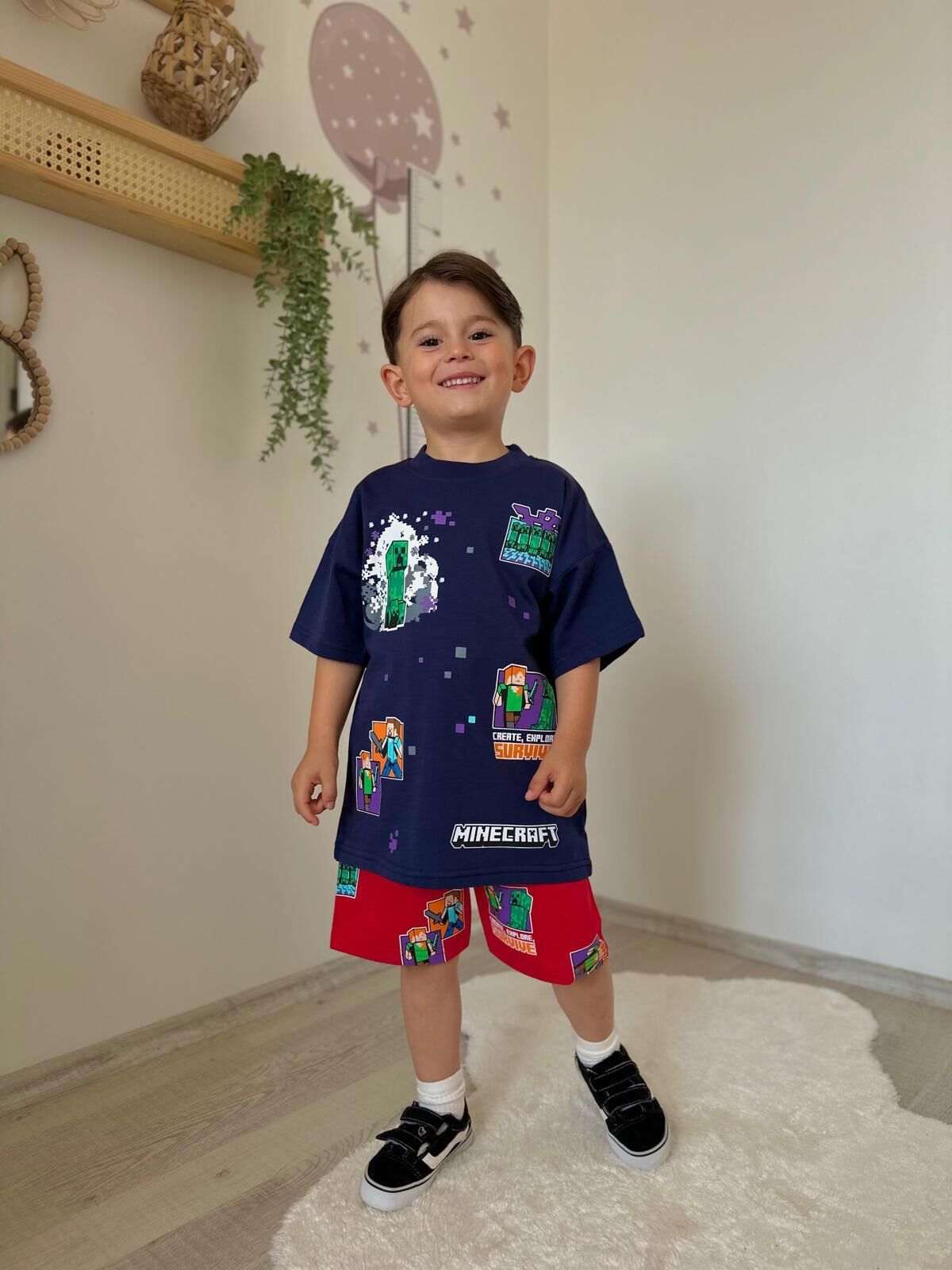 Minecraft Tam Pamuk Çocuk Takım