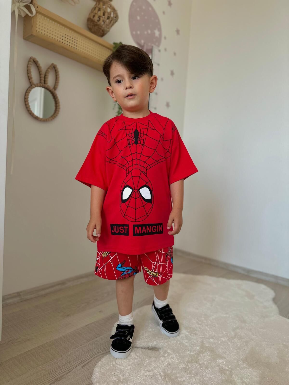 Spidermen Tam Pamuk Çocuk Takım
